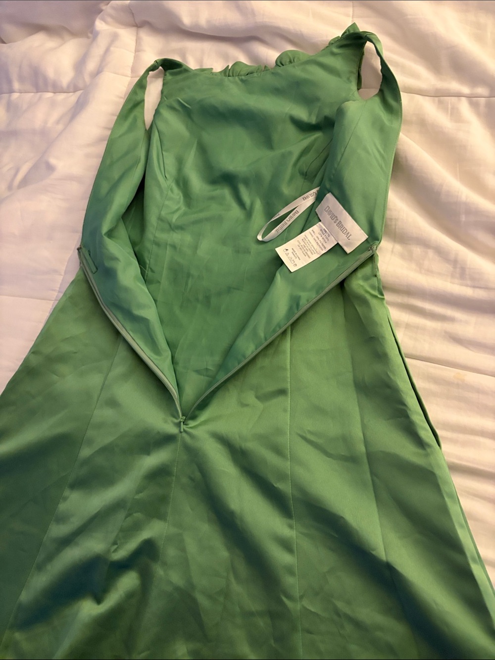 David's Bridal Mint Green Dress with Rosette Detail Size 10 - Picture 8 of 9